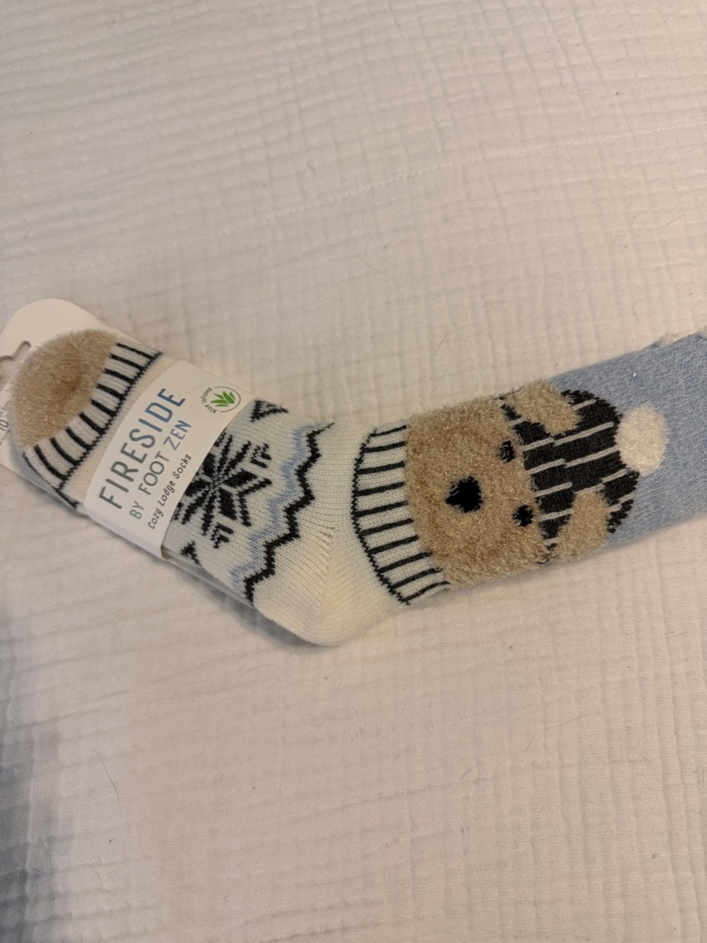 Women's Cream & Light Blue Cozy Cabin Socks